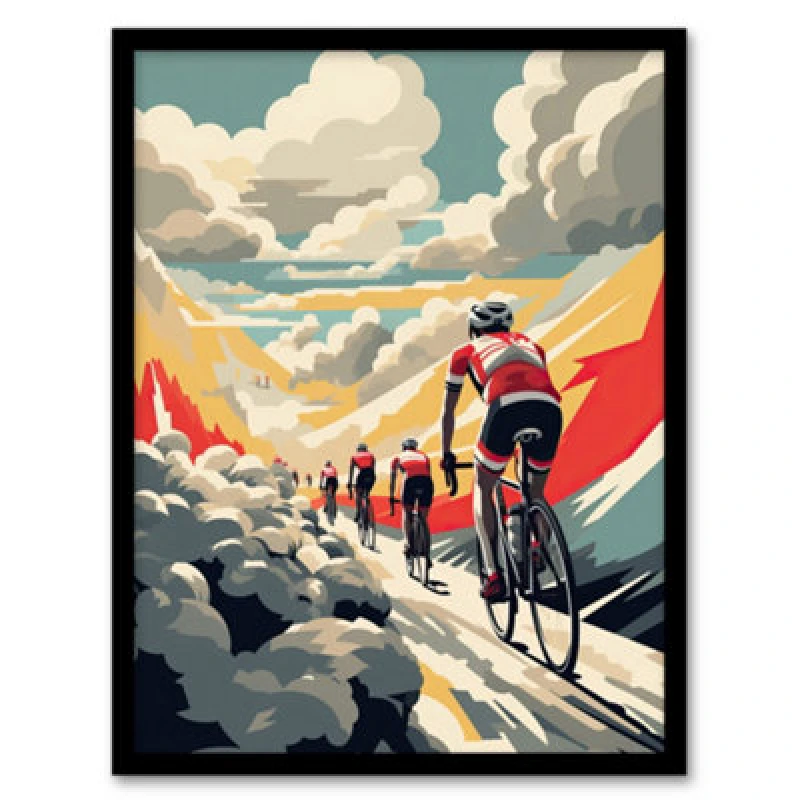 Image of Artery8 Cycle Tour Road Race Paris Roubaix Hell Haute Route Cycling Framed Wall Art Print
