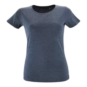 Image of SOLS Womens/Ladies Regent Fit Short Sleeve T-Shirt (M) (Heather Denim)