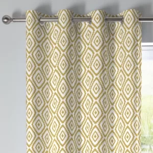 Image of Fusion Navaho Ochre Eyelet Curtains Ochre