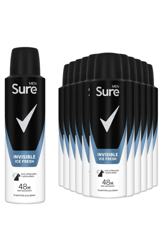 Image of Sure Alcohol-Free Men Motion Sense 'Body Spray Deodorant', 12x150ml White male