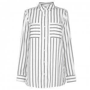 Image of Kangol Long Sleeve Shirt Ladies - White/Navy Str