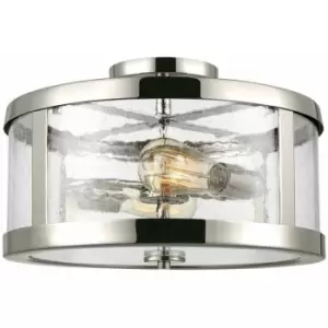Image of Loops - 2 Bulb Semi flush Highly Polished Nickel Finish LED E27 60W Bulb