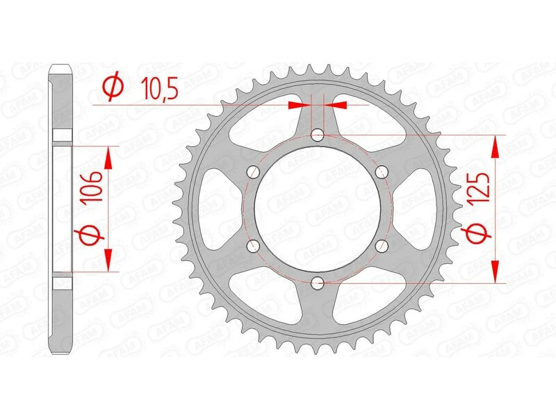 Image of AFAM Steel Standard Rear Sprocket 86605 - 525