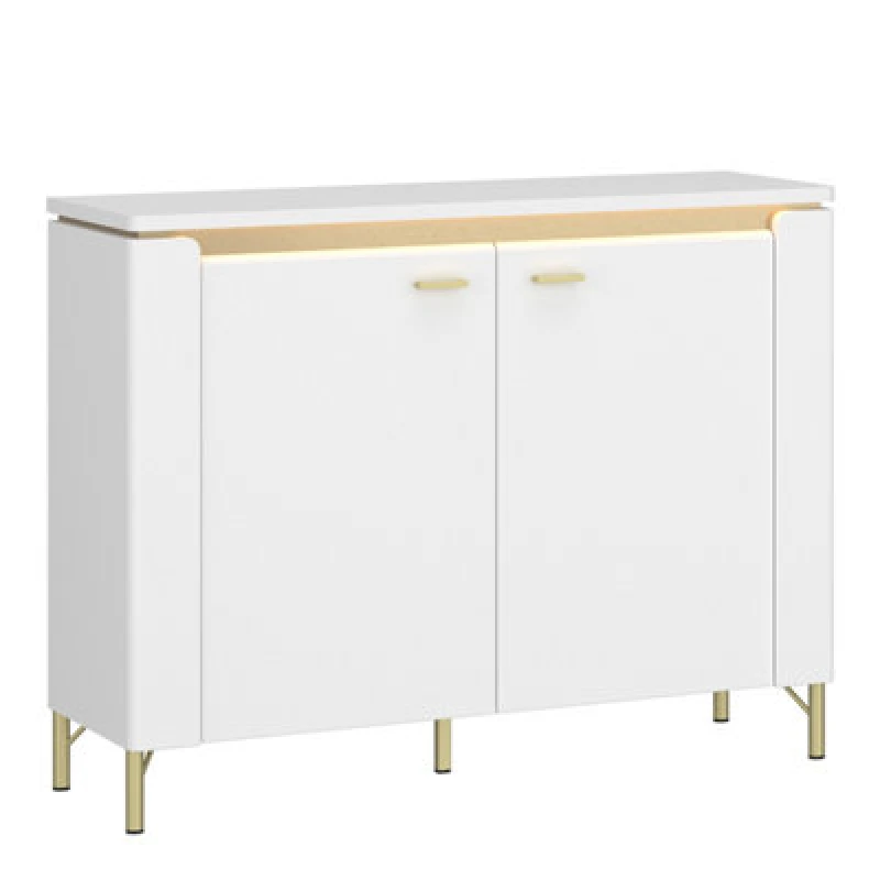 Image of Furniture To Go Lazio Sideboard 2 Door In Alpine White/white Gloss