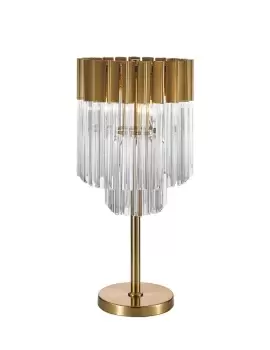 Image of Table Lamp 3 Light E14, Brass, Glass