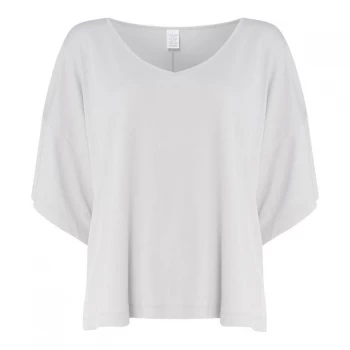 Image of Calvin Klein Short Sleeve V Neck Top - NIMBUS