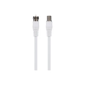 Image of Maplin F Plug Male to F Plug Female Satellite Extension Cable - White, 5m