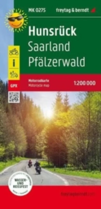 Image of Hunsruck - Saarland - Pfalzerwald, MotorCycle map 1:200 000 Sheet map, folded