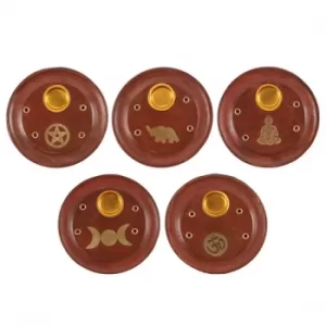 Image of Round Wooden Incense Ash Catcher