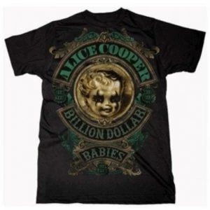 Image of Alice Cooper Billion Dollar Baby Crest Mens T Shirt: Medi
