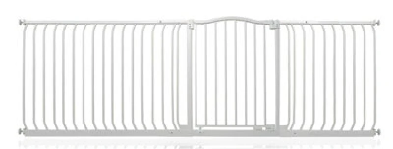 Image of Safetots Curved Top Safety Gate, 225Cm - 234Cm, Matt White, Pressure Fit Stair Gate