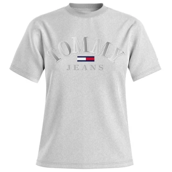 Image of Tommy Jeans College Logo T Shirt - PJ4 SILVER GREY