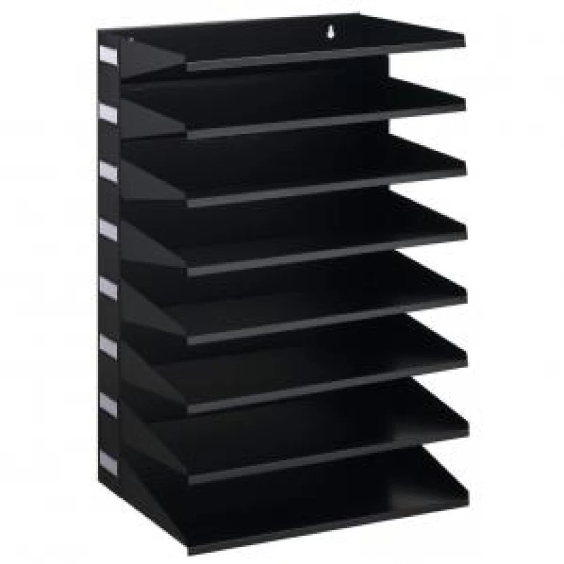 Image of 8-Tier Recycled Metal Sorting Rack with Optional Wall Mounting Black - EXR72785DR