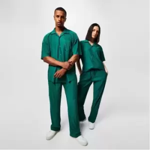 Image of Mennace Plisse Straight Leg Trousers - Green