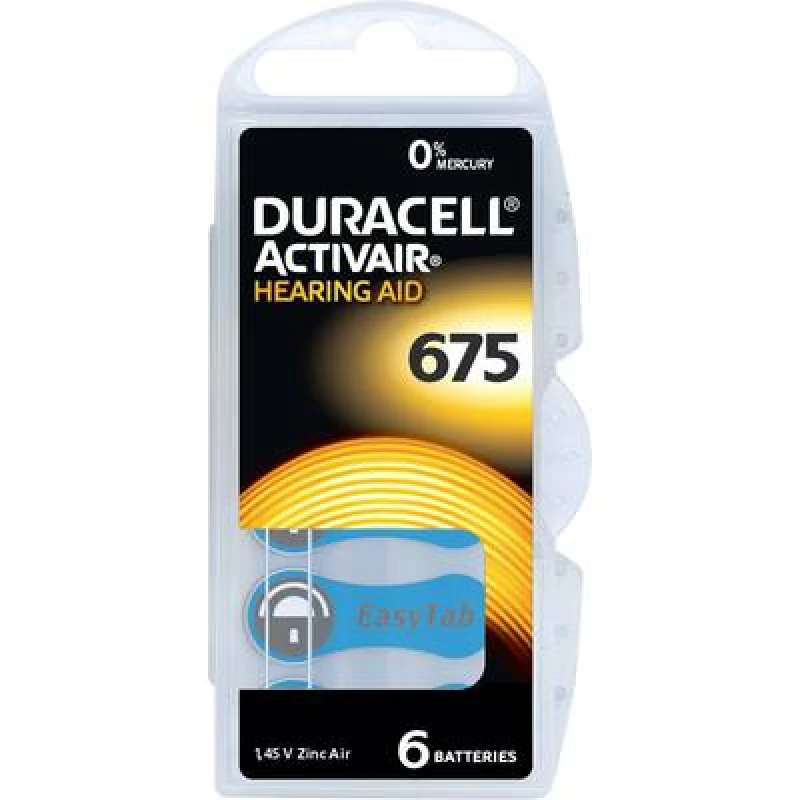 Image of Duracell Duracell Hearing aid battery ZA 675 1.45 V 6 pc(s) 630 mAh Zinc air Activair 675