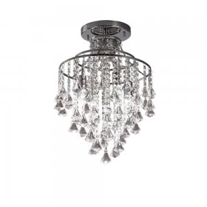 Image of Semi Flush Ceiling 4 Light Polished Chrome, Crystal