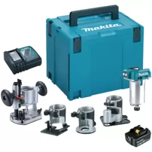 Image of DRT50ZJX3 18V lxt 1/4 Brushless Router/Trimmer (2 x 5.0Ah Batteries) JDEAL-00062 - Makita