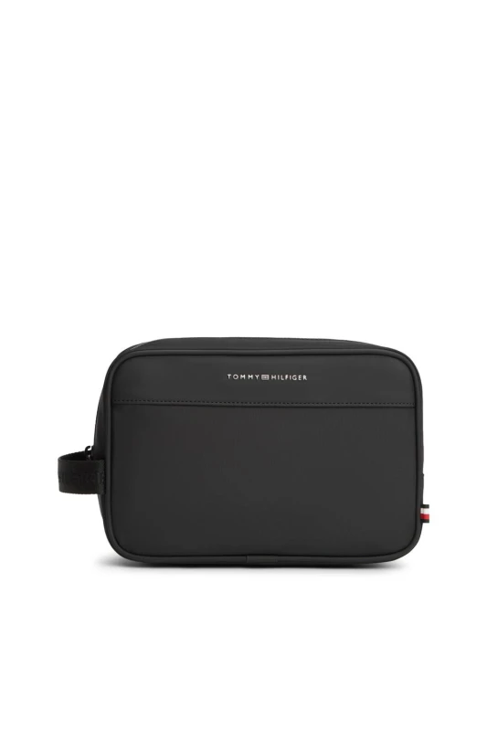 Image of Tommy Hilfiger Mens TH Repreve Washbag Black Male One Size
