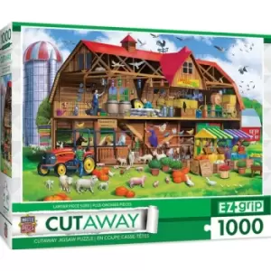 Image of Masterpieces Puzzle Cutaway Family Barn Ez Grip Puzzle 1000 piece jigsaw puzzle