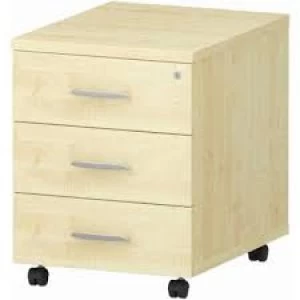 Image of Trexus 3 Drawer Mobile Pedestal 430x500x510mm Maple Ref I000245