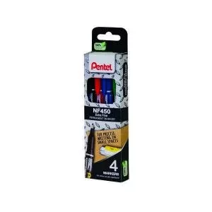 Image of Pentel Permanent Marker Fine Assorted Pack of 4 YNF4504-M PE11337