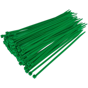 Image of Genuine SEALEY CT20048P100G Cable Tie 200 x 4.8mm Green Pack of 100