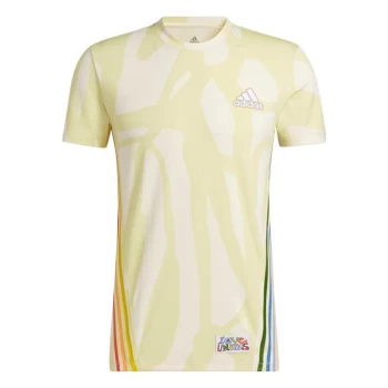 Image of adidas Love Unites AEROREADY 3-Stripes Graphic T-S - Multicolor / Cream White / Yel