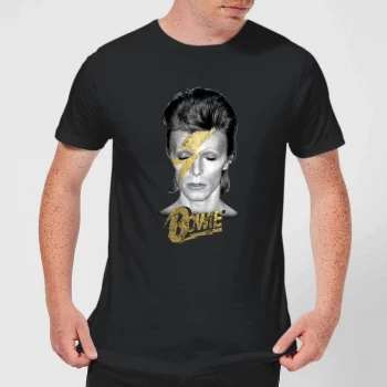 Image of David Bowie Aladdin Sane On Black Mens T-Shirt - Black - 3XL - Black