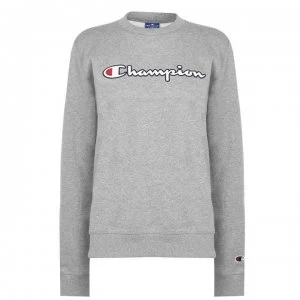 Image of Champion Script Crew Neck Sweatshirt - GRY