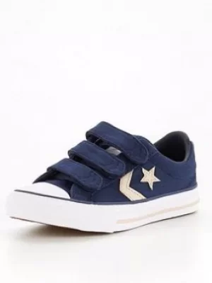 Image of Converse Star Player Summer Daze Ox Childrens Trainer, Navy, Size 5