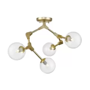 Image of Deimos Globe Ceiling Light, Matt Gold, 4x G9
