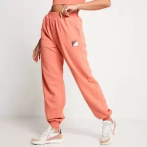 Image of 11 Degrees Womens Mixed Branding Oversized Joggers - Terracotta - UK 8