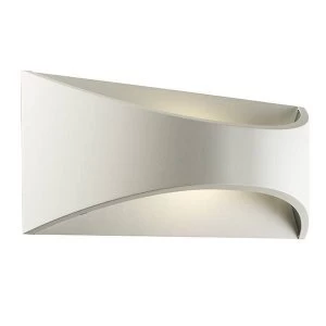 Image of Integrated LED 1 Light Outdoor Up Down Wall Light Textured Matt White, Opal IP65