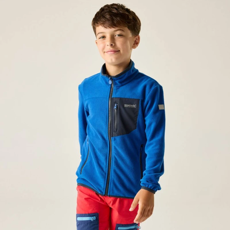 Image of Regatta Frankie Full Zip Fleece in Bright Blue Size: 7-8 Years Bright Blue Unisex 7-8 Years