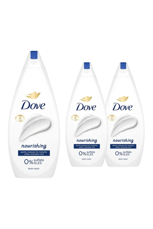 Image of Dove Hydrate 'Body Wash' for Softer & Smoother Skin, 3x 720ml White