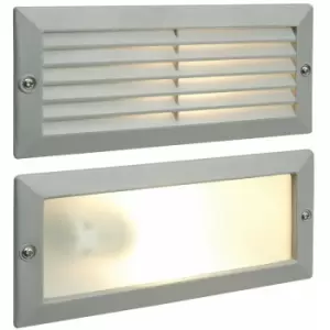 Image of Loops - IP44 E27 LED Full Brick Accent Light Louvre Grill Supplied Grey & Frosted Glass