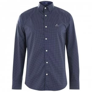 Image of Gant Long Sleeve Micro Shirt - Indigo 410