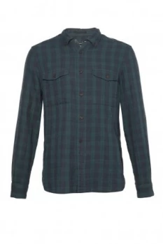 Image of Mens French Connection Blackwatch Double Checked Shirt Black Multi
