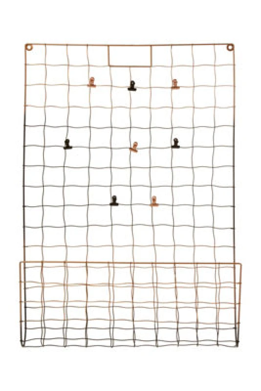 Image of Premier Housewares Mimo Wall Mount Magazine Rack with Clips Gold