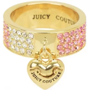 Image of Ladies Juicy Couture PVD Gold plated Size L.5 Iconic Gradient Pave Heart Ring
