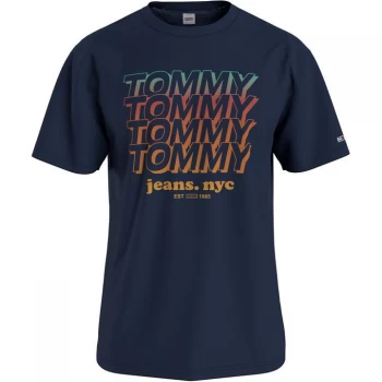 Image of Tommy Jeans Repeat Logo T Shirt - Twilight Navy