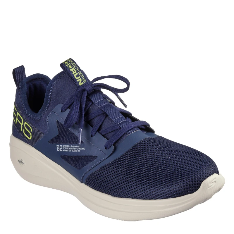 Image of Skechers Mens Go Run Fast Runners Navy/Lime male 7 (41)