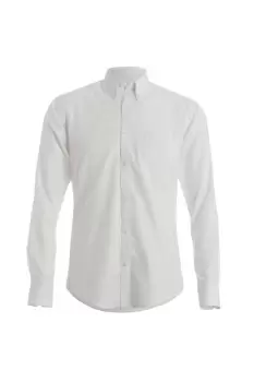 Image of Slim Fit Long Sleeved Oxford Work Shirt