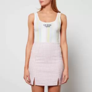 Image of Guess Originals Womens Go Brea Yarn Dye Bodysuit - Pure White Multi - M