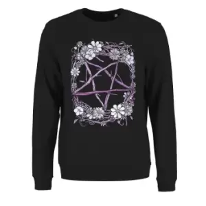 Image of Grindstore Womens/Ladies Pagan Pentagram Sweatshirt (XL) (Black/Lilac)