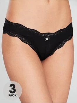 Image of Boux Avenue Boux Avenue Tatiana Brazilian Brief 3 Pack, Black, Size 6, Women