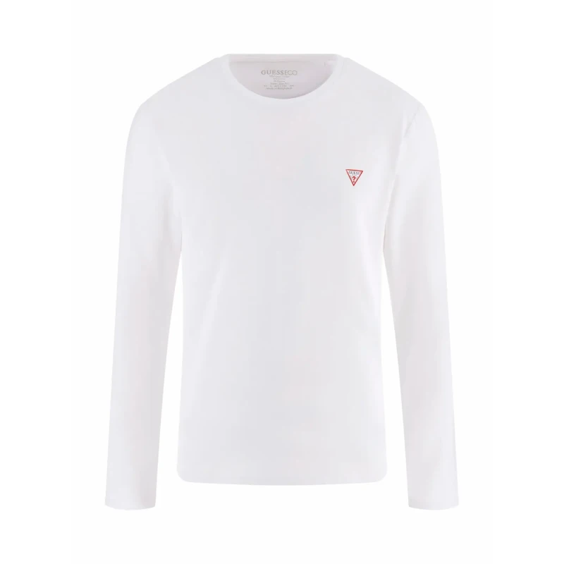 Image of Guess Long-sleeved round-neck T-Shirt Guess Core Blanc Male M