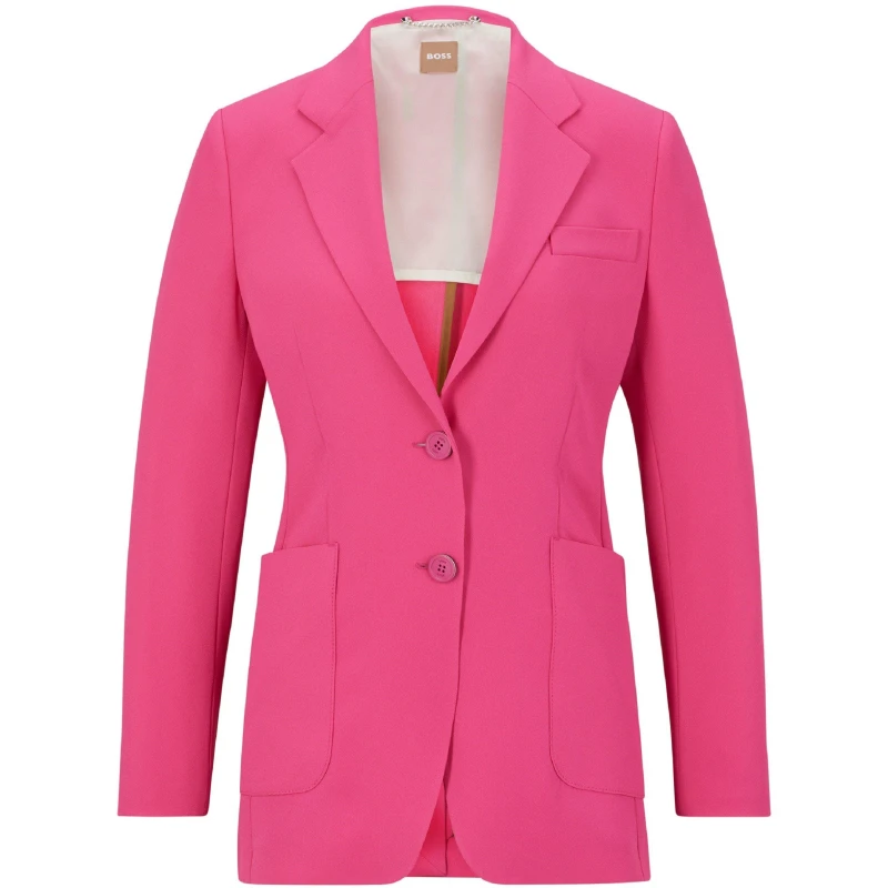 Image of Boss Womens BOSS Japito Tailored Blazer Medium Pink female 4 (XXS)