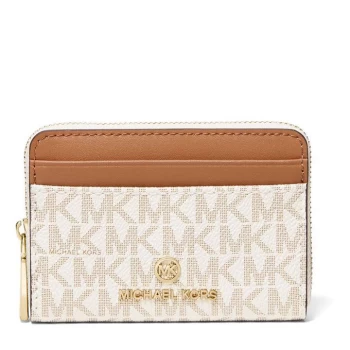 Image of Michael Kors Zip Around Purse Womens - Vanilla/Acrn149