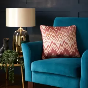 Image of Pants on Fire Velvet Piped Edge Filled Cushion, Terracotta, 43 x 43cm - Laurence Llewelyn Bowen